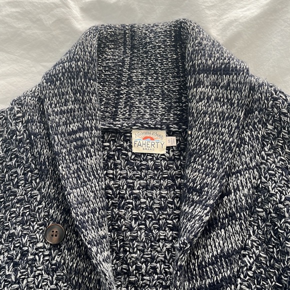 Faherty Shawl Collar Merino Marled Cardigan - Picture 2 of 4